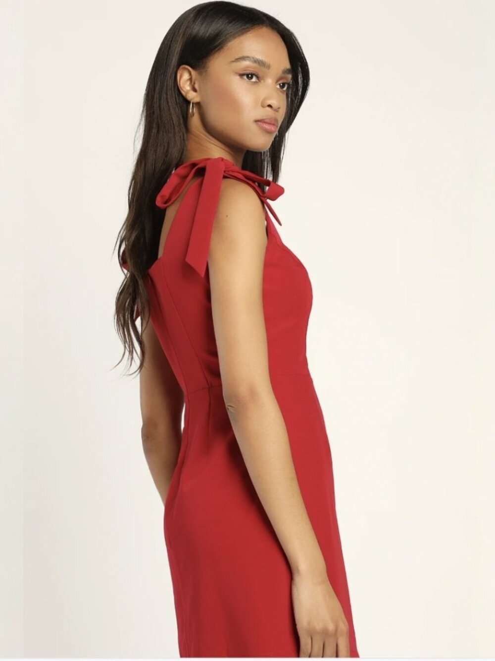 Lulus Your Sweetie Wine Red Tie-Strap Mini Dress NWT - Picture 5 of 11